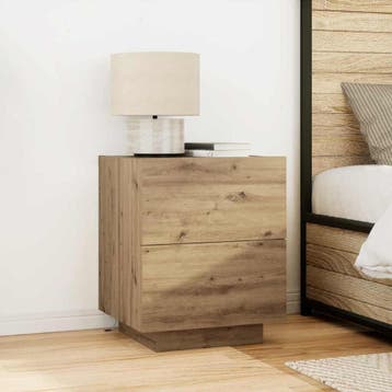 vidaXL Nachtkastje Artisan Eiken 45 x 40 x 55 cm Bewerkt, Huis en Inrichting, Minder dan 45 cm, Verzenden, Nieuw, 55 tot 70 cm