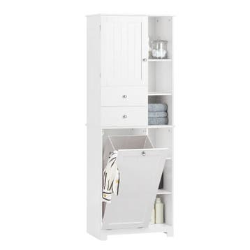 2dekans | SoBuy - kast met waszak - wit - 96x43x15cm, Ophalen of Verzenden, Zo goed als nieuw