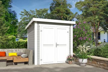 Outdoor Life Blokhut Sara Platinum Grey-Wit 200 x 200 cm, Nieuw