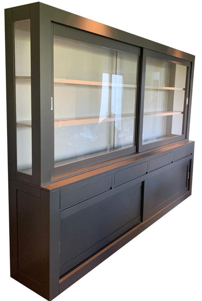 Design buffetkast antraciet Petten 300cm, Huis en Inrichting, Kasten | Buffetkasten, Ophalen of Verzenden