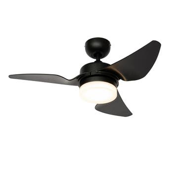 Plafondventilator zwart 86.7cm incl. LED dimbaar met, Verzenden, Nieuw, Modern