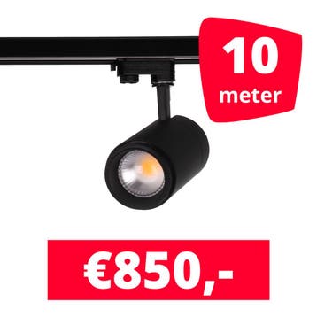 LED Railverlichting Easy Focus 25W Zwart 10 spots + 10M, Ophalen of Verzenden