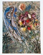 Marc Chagall - Les Amoureux en Gris - Artprint on, Antiek en Kunst