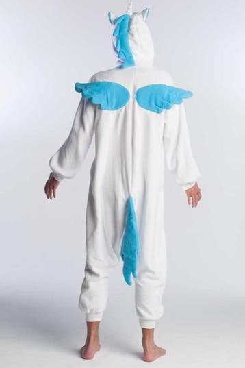 KIMU® Onesie Blauwe Pegasus Pak M-L of 170-176 Eenhoornpak K, Carnaval, Maat 48/50 (M), Nieuw, Ophalen of Verzenden