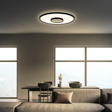 Ronde led plafondlamp met tunneleffect - zwart - Ø 42 x 4 cm, Verzenden, Nieuw