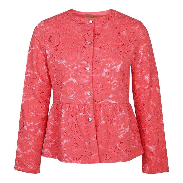 Verysimple • roze kanten jasje • 36 (IT42), Kleding | Dames, Truien en Vesten, Roze, Nieuw, Maat 36 (S), Verzenden