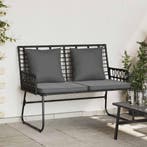 vidaXL Tuinbank Zwart en Anthraciet poly rattan, Verzenden, Nieuw, Rotan