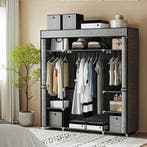 Stoffen Kledingkast met 3 Roedes en 9 Vakken – Vrijstaand, Huis en Inrichting, Kasten | Kledingkasten, Verzenden, Nieuw