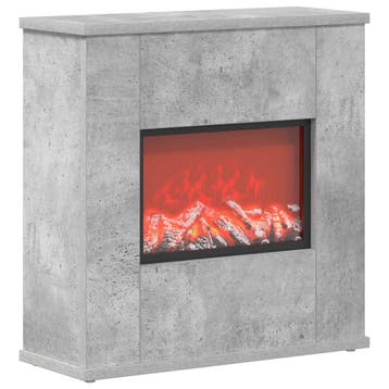 vidaXL Elektrische haard Beton 47 x 18 x 48 cm Bewerkt hout, Verzenden, Nieuw