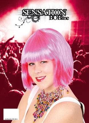 Bobline pruik roze, Verzenden, Nieuw