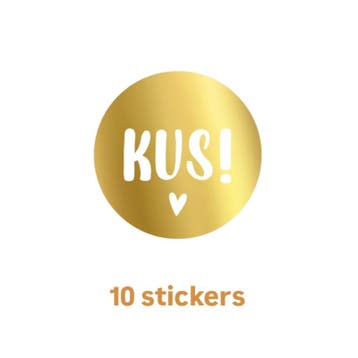 10 sticker KUS - goudfolie - Liefde - valentijn (Stickers), Ophalen of Verzenden, Nieuw, Sticker
