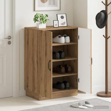 vidaXL Schoenenkast HOORN 59,5 x 39,5 x 87 cm Bewerkt hout, Verzenden, Nieuw