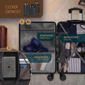 Hardshellkoffer New York - 3-delige set - pastelroze - 36..., Sieraden, Tassen en Uiterlijk, Koffers, Verzenden, Nieuw