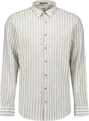 No Excess Overhemd Cotton Linen Stripes Taupe maat XL Heren, Verzenden, Nieuw, Overige kleuren, No Excess