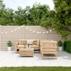 vidaXL 5-delige Loungeset met kussens massief grenenhout, Verzenden, Nieuw, Loungeset