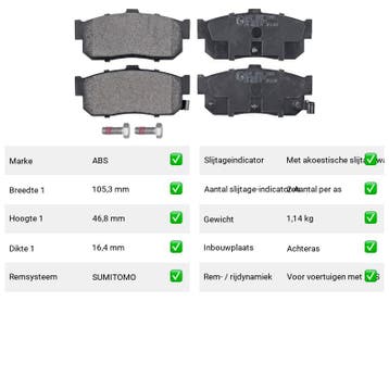 Remblokken Nissan 100Nx 1.6 Achteras - ABS Remblokken 36742, Verzenden, Nieuw, Nissan