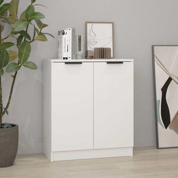 vidaXL Dressoir 60x30x70 cm bewerkt hout wit, Huis en Inrichting, Kasten | Dressoirs, Verzenden, Nieuw, 50 tot 100 cm, 25 tot 50 cm