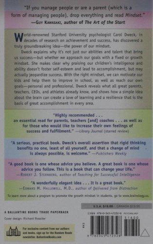Mindset 9780345472328 Carol S. Dweck, Boeken, Taal | Engels, Gelezen, Verzenden