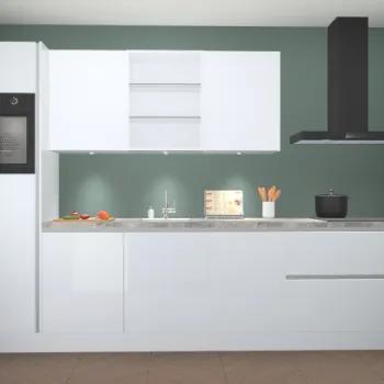 Witte hoogglans greeploze keuken Marrakech 21612, Huis en Inrichting, Keuken | Complete keukens, Verzenden