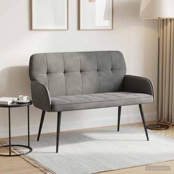 vidaXL 2-zitsbank met metalen poten 2-zits Donkergrijs, Verzenden, Minder dan 150 cm, Stof, Nieuw