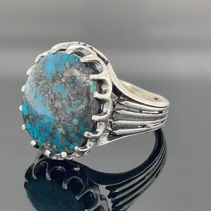 Zilver - Ring - turkoois, Antiek en Kunst, Kunst | Niet-Westerse kunst