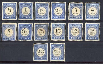 Nederland 1894/1910 - Port serie - NVPH P13-P26, Gestempeld