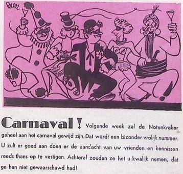 Spotprent over een carnaval nummer van de Notenkraker, Verzenden