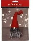 Diykit pakket hobbyset mini kerstgnoom rode muts baard 13 cm, Ophalen of Verzenden, Nieuw
