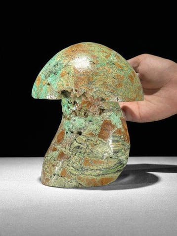 Geen reserveringsprijs - Handgesneden groene smithsoniet