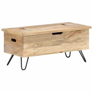 vidaXL Opbergkist 90x40x45 cm massief mangohout, Verzenden, Nieuw