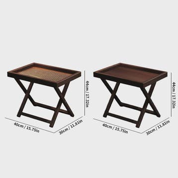Inklapbare Bamboe bijzettafel - Theekleurig - Weerbestendig, Verzenden, Nieuw
