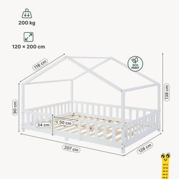[en.casa] Kinderbed Treviolo met uitvalbeveiliging 120x200 c, Verzenden, Nieuw