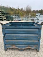 Stapelbak met klep, Stapelbaar, Stalen bak, Stapelbakken,, Doe-het-zelf en Verbouw, Kratten en Dozen, Ophalen, Gebruikt, 100 cm of meer
