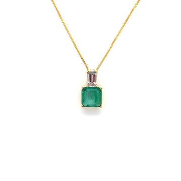 Ketting met hanger - 14 karaat Geel goud - 1.37ct. tw.
