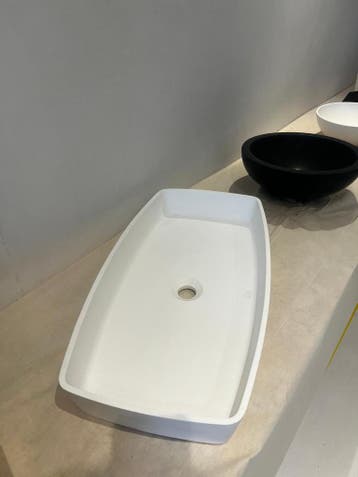 Witte solid surface waskom 67,5x36,5 cm – Nieuw!, Nieuw, Wasbak of Wastafel