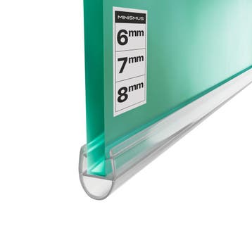 Douchestrip D profiel, 2 × 100 cm, voor glas 6 tot, Nieuw
