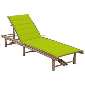 vidaXL Ligbed met kussen bamboe, Tuin en Terras, Verzenden, Nieuw