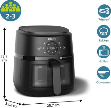 Philips 2000 Series Airfryer - NA220/00 - Kijkvenster -, Ophalen of Verzenden, Zo goed als nieuw, PHILIPS
