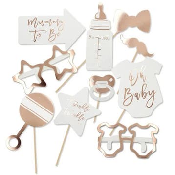 Foto Props Baby Shower Rosé Goud, Verzenden, Nieuw, Feestartikel, Geboorte of Huwelijk