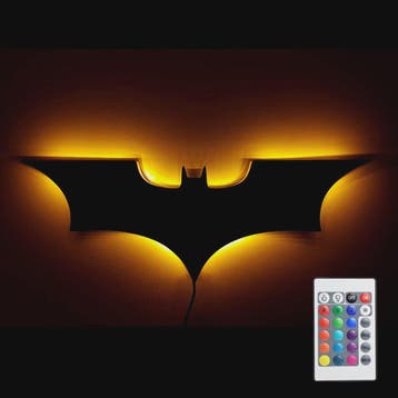 Creatieve 3D Bat-logo Wandlamp met RGB LED en Afstandsbedien, Verzenden, Nieuw