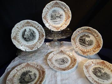 Sarreguemines - Dessertservies (12) - Aardewerk