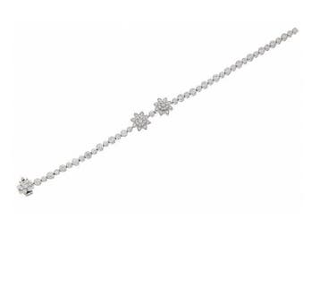 Tennis armband Platina - 4.10ct. tw. Diamant (Natuurlijk) -, Sieraden, Tassen en Uiterlijk