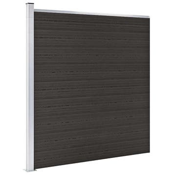 vidaXL Schuttingpaneel 175x186 cm HKC zwart, Tuin en Terras, Schuttingen, Verzenden, Nieuw, Kunststof, 1 tot 2 meter