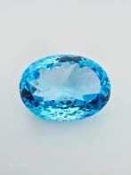 Blauw Topaas - 57,90 ct - Antwerp Laboratory for Gemstone, Nieuw