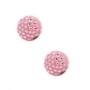 5 x Kinderkralen Dot Zilver Roze 8 mm (Acrylkralen), Ophalen of Verzenden, Nieuw, Kraal