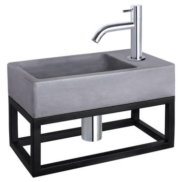 Differnz Force fonteinset beton donkergrijs - kraan gebogen, Verzenden, Nieuw