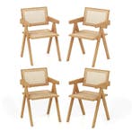 2dekans | Coast 4-Delige Set Eetkamerstoelen van Bamboe &, Ophalen of Verzenden, Zo goed als nieuw