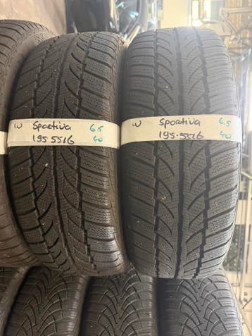 195-55-16 Sportiva Winterbanden 6.5mm Incl Montage 195 55 16, Ophalen, Gebruikt, 16 inch, Winterbanden