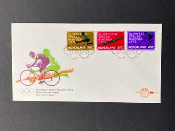 FDC 1972 Olympiade [N.V.P.H. nr. E120], Ophalen of Verzenden, Gestempeld