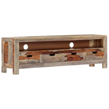vidaXL TV-meubel 130x30x40 cm massief acaciahout, 100 tot 150 cm, Verzenden, Nieuw, Minder dan 100 cm